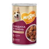 Мнямс Влажный корм На каждый день Кусочки в соусе с говядиной и печенью для собак «ЗДОРОВЫЕ СУСТАВЫ» 400 г