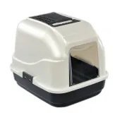 IMAC EASY CAT Закрытый туалет для кошек, белый/черный, 50х40х40 см