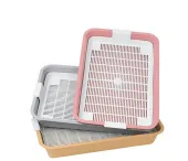 VITARUS Туалет для кошек с сеткой на высоких ножках 40 × 27,6 × 6,5 см