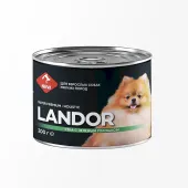 LANDOR консервы для собак мелких пород утка с зеленым горошком ( паштет ) 200 г
