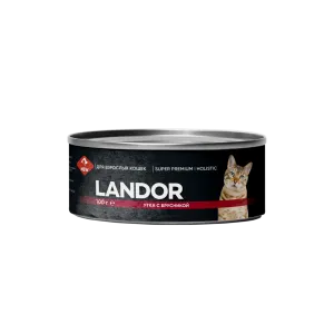  LANDOR консервы для кошек утка с брусникой ( паштет ) 100 г