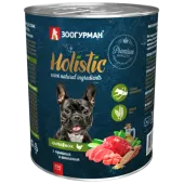 Зоогурман Holistic, консервы для собак, Цыпленок с горошком и шпинатом, 350 г