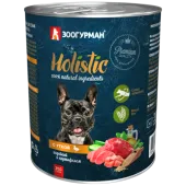 Зоогурман Holistic, консервы для собак, Утка с индейкой и картофелем, 350 г
