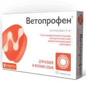 Neoterica Ветопрофен для кошек и мелких собак (1 таблетка/5 кг), 10 таблеток