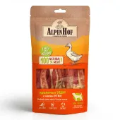 AlpenHof Лакомство Уши кроличьи с мясом утки для средних и крупных собак, 80 г