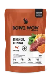 BOWL WOW Влажный корм для кошек кусочки в желе с ягненком с шпинатом, 85 г