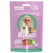 Molina Лакомство для собак Мелких пород и щенков утиное филе на яблочных дольках, 50 г