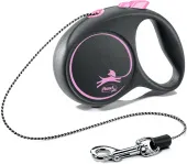 Flexi Black Design XS (до 8 кг) 3 м трос черный/розовый