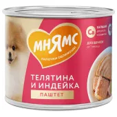 Мнямс Влажный корм На каждый день Паштет из телятины и индейки для щенков «ПРАВИЛЬНОЕ РАЗВИТИЕ» 200 г
