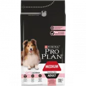 Pro Plan для взрослых собак средних пород с чувствительной кожей с комплексом OPTIDERMA® с лососем и рисом,