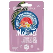 Molina Пауч с Тунцом и Креветками для котят и кошек, волокна в соусе, 70 г