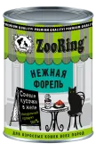 ZOORING Консервы для кошек кусочки в желе с форелью, 400 г