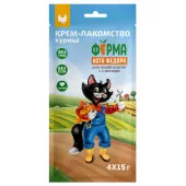 Мнямс Крем-лакомство Ферма кота Федора для кошек и котят из курицы 4 шт х 15 г
