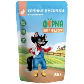 Мнямс Влажный корм Ферма кота Фёдора сочные кусочки для кошек с кроликом, 85 г