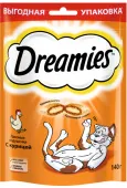 Dreamies Лакомство для кошек подушечки с Курицей,