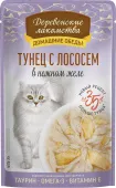 Деревенские лакомства Пауч для кошек Тунец с лососем в нежном желе, 70 г