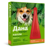 Apicenna Дана Ультра капли против клещей и блох для собак и щенков 10-20 кг, 1,6 мл