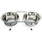 Triol Миска металлическая на подставке, 2*0,80л