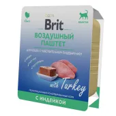 БРИТ Воздушный паштет Индейка для кошек с чувствительным пищеварением, 100 г