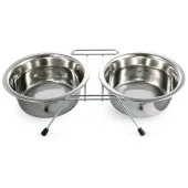 Triol Миска металлическая на подставке, 2*0,20л