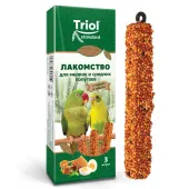 Triol Лакомство для мелких и средних попугаев с мёдом и яйцом (уп. 3 шт), 80г, Standard