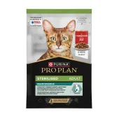 Pro Plan Sterilised Maintenance, влажный корм для взрослых стерилизованных кошек и кастрированных котов с говядиной в желе, 85 г