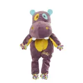 GiGwi Игрушка для собак Бегемот с верёвкой и пищалкой 34см, серия PLUSH FRIENDZ