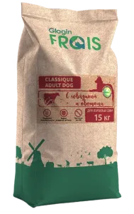 FRAIS GLOGIN CLASSIQUE Сухой корм для взрослых собак с говядиной и овощами, 