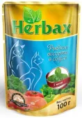 Herbax Влажный корм для кошек Рыбное ассорти с мятой в соусе, 100 г