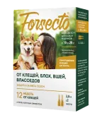 Астрафарм Форсекто (Forsecto) капли для собак и щенков от 10 до 20 кг против клещей, блох, вшей и власоедов 2 пипетки*2 мл