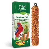 Triol Лакомство для мелких и средних попугаев с фруктами (уп. 3 шт), 80г, Standard