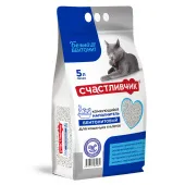 Счастливчик Наполнитель для кошачьих туалетов комкующийся Белый бентонит Натуральный 5 л